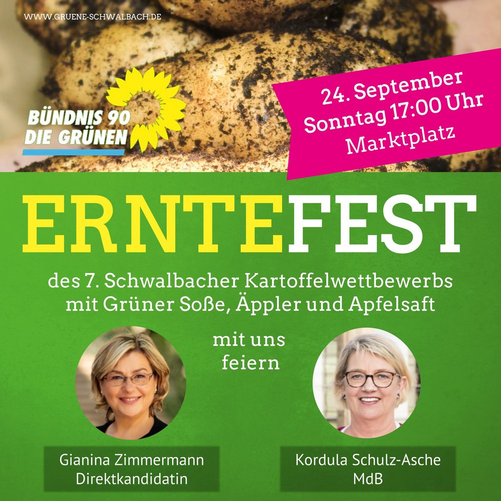 Einladung zum Erntefest mit den Fotos von Gianina Zimmermann und Kordula Schulz-Asche.